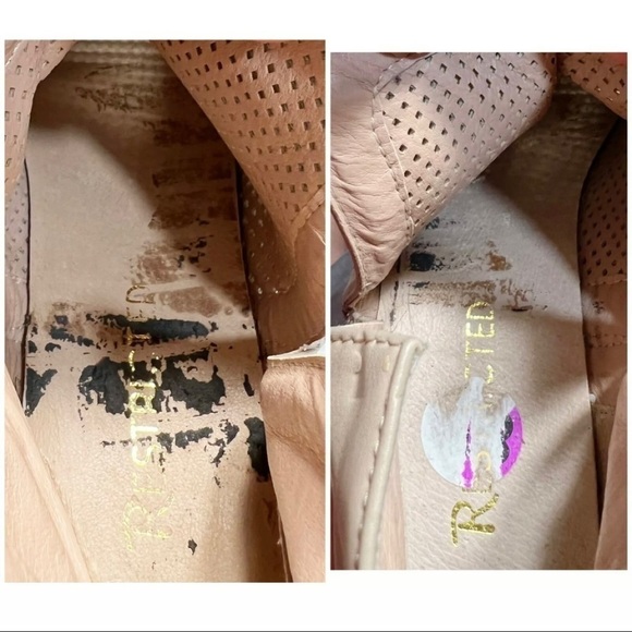 Restricted Women Sz 8.5 Taupe Perforated Bootie Ankle Boot Faux Leather Cut Out - Picture 12 of 14